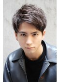 [清潔感メンズショート]ビジネスツーブロック爽やかアップバング