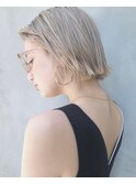 ダメージ93%減★ケアブリーチブロンドカラー&切りっぱなしボブ