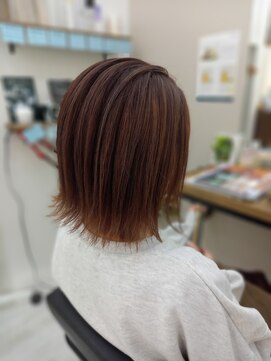 ヘアースタジオココルッチ(hair studio CoCo-Rucchi) 外ハネボブ×ヌーディーベージュ