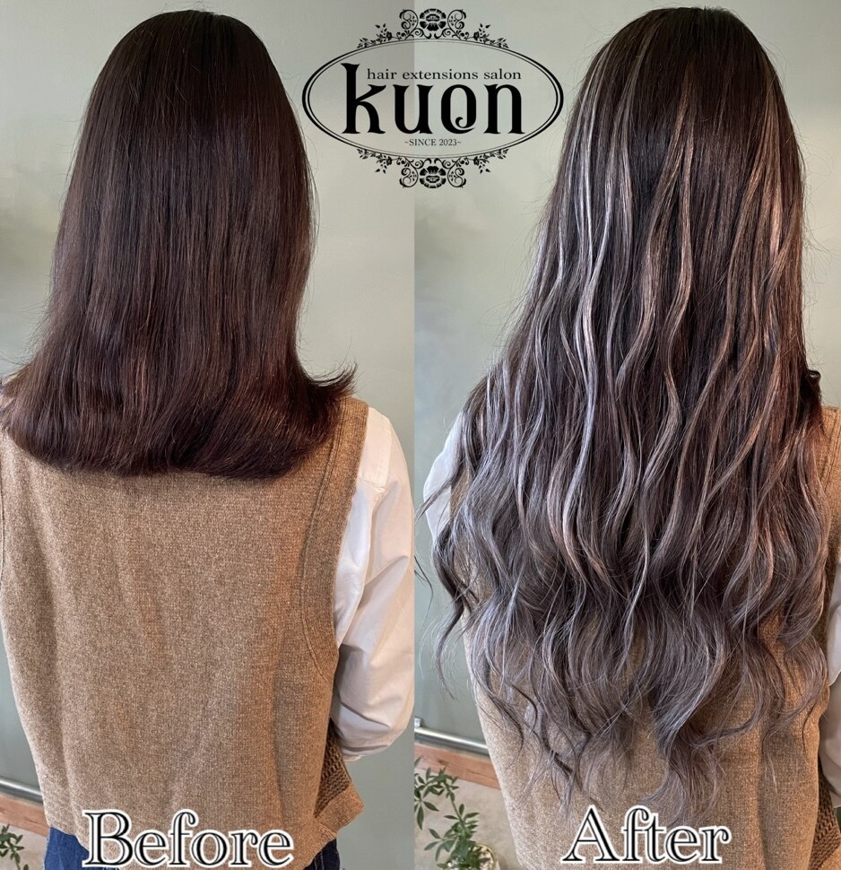 暗めのバレイヤージュで外国人風ヘア【シールエクステ】：L180018625