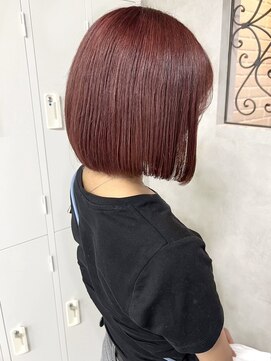 ルノン シェリー(LUNON cheliy) 前下がりボブ/プツッとボブ/ピンクカラー