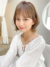 レア 表参道(L'ea) ☆くびれヘアアプリコットオレンジ夏ヘアハイライトカラー