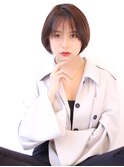 【20代30代40代50代斜めバング前髪ピンクベージュマチルダボブ】