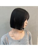 美髪＊顎下切りっぱなしボブ＊ブルーブラック＊髪質改善
