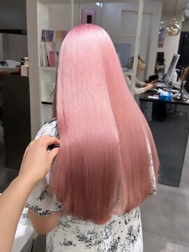 ベレーザ 渋谷(BELEZA) 9065ベビーピンク艶髪ハイトーンカラーホワイトピンク韓国ロング