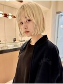 大人ボブ大人ショートボブ切りっぱなしボブ前髪あり前下がりボブ