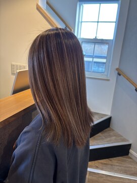 ニコ ヘアリラクゼーション(Nico hair relaxation) ハイライト暗髪ワンカール美シルエットロング20代30代