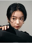 横浜西口切りっぱなしミニボブショートレイヤー前下がり前髪なし