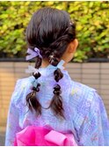 編み下ろしツイン　～浴衣ヘアアレンジ～