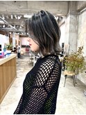 切りっぱなしボブ×バレイヤージュ