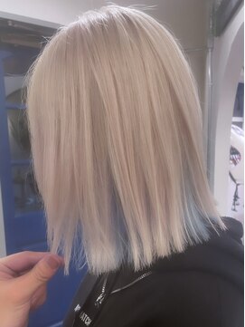 ヘアクリエイトミニ(HAIRCREATE32) ホワイトブロンド+インナーブルー