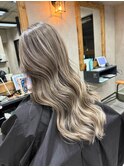 バレイヤージュ、ハイライト、レイヤーカット、ダブルカラー