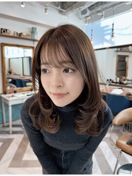 ロンドアベニール 北千住(Lond avenir) 韓国顔周り/バタフライカット/ミディアムレイヤーカット北千住