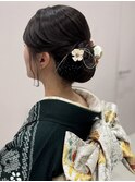 振袖シニヨンヘア
