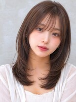 アディ 中野南口店(Addi) モカブラウンの韓国レイヤーセミディ