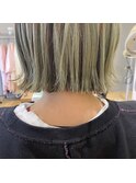 ◎切りっぱなしボブにライトグリーンカラー◎