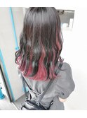 ピンクレッドインナーカラー