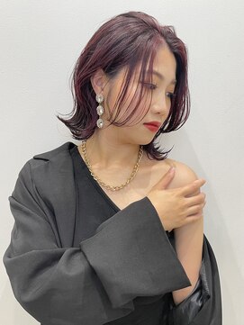 トルネード(TORNADO) 切りっぱなしボブ美髪 似合わせカットくびれボブ ピンクブラウン