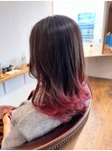 大人可愛いグラデーションカラーピンクレッド 明石魚住dolce