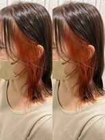ネオリーブカップ 町田店(Neolive capu)&nbsp;イヤリングカラーオレンジ×ブラウンカラー【町田/ブリーチ】