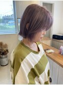 レイヤーボブ/ラベンダーグレー/ブリーチ2回/小山/学割U24