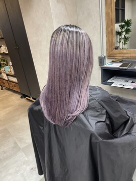 サニー 渋谷(SUNNY) バレイヤージュ、ハイライト、レイヤーロング、グレーベージュ