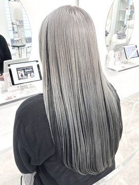 フウ(fuh) アンブレラカラー/デザインカラー/シルバー/ロング/カット/学割