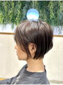 【小顔ショート/まとまるパーマ/乾かしただけ】