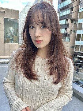 オグジュアリー 表参道(aux.) ロングレイヤー×チョコレートブラウン