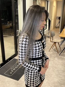 ナンバー(number+) 透明感抜群♪ダブルカラーブリーチグレーシャドールーツ