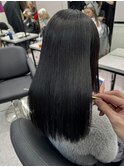 韓国 くびれロング レイヤー ワンホンヘア 小顔前髪