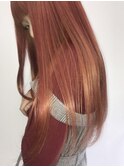 くびれヘア/アプリコットオレンジ/夏/ハイライトカラー[銀座駅]