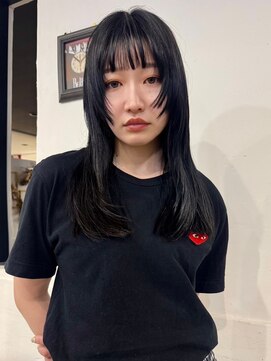 ナービス(NARVIS) 顔まわりレイヤー/レイヤーカット/セミロング/透明感カラー/艶髪