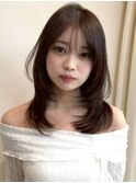 レイヤーカット*ミディアムレイヤー*顔周り*前髪カット*髪質改善