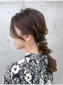 ヘアセットヘアメイクヘアアレンジ前髪顔周りレイヤー結婚式