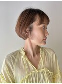 40代50代◎上品ミルクティーボブ×白髪ぼかしハイライト