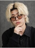 センターパートウルフ×ハイトーン×ブリーチ×men's