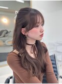 秋冬ミルクティーベージュグレージュブリーチ無しダブルカラー