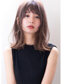 黒髪小顔前下がりワンレン切りっぱなしボブ☆ボルドーグレージュ