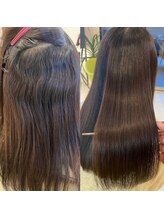 【Before & After】髪質改善＋縮毛矯正で髪を強くしながらダメージを抑えて癖を伸ばしたい方におすすめ。