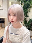 ホワイトカラー/ホワイトラベンダー/ホワイトブロンド/ミニボブ