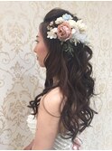 結婚式ゆるふわアレンジハーフアップ