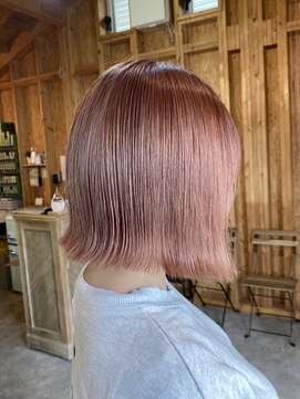 アフターニュース 新潟(afternews) ボブ/ピンクベージュカラー/ブリーチ/ダブルカラー/新潟