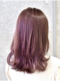 【AINA/船橋】カシスピンク/くびれヘア/ブリーチ無しWカラー