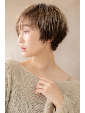 カバーヘア イヴ 戸頭店(COVER HAIR EVE) 大人ハイライトアウターカラーハンサムショートZ戸頭20代30代