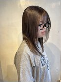 大人美人艶カラーベージュ小顔カット透明感レイヤーロング