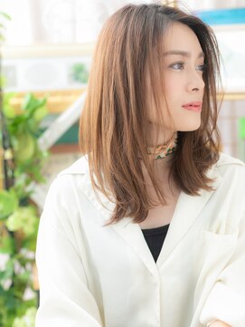 カバーヘア ブリス 川口(COVER HAIR bliss) かきあげバング外国人風小顔流れるレイヤーh3川口20代30代40代