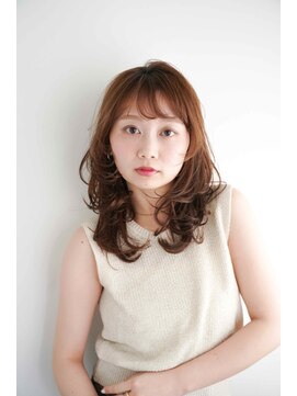 トクテ 高円寺(tokute) くびレイヤーエモージュ前髪モテベージュレイヤーミディ/高円寺