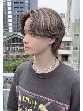 デュー 栄(DEW) 【DEW】カルマパーマ/センターパート/メッシュ/ハイライト