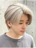 オリーブグレージュメンズアッシュグレージュカラーシルバーヘア